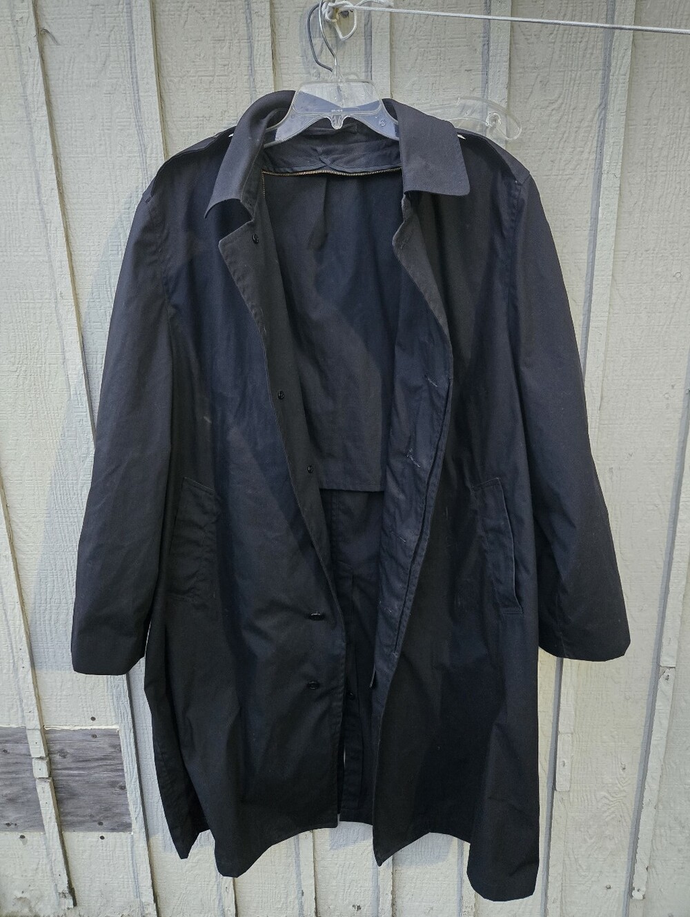 Vintage DSCP Quarterdeck Collection Black Trench Coat - Men's Size 46L